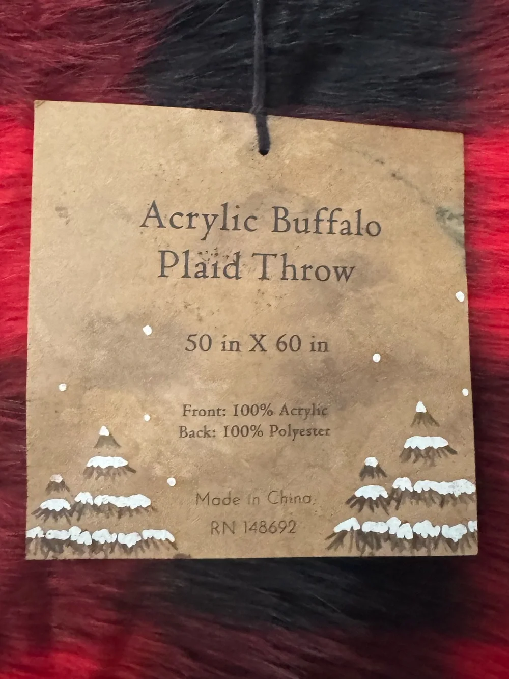 Buffalo plaid throw blanket NWT